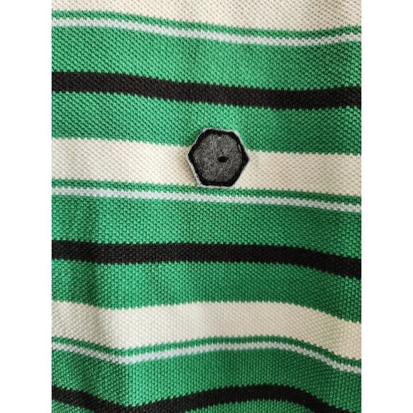 Y2k South Pole Men's Striped Green Polo Xl - Picture 3 of 9